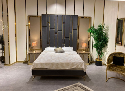 Bedroom Set Bed 2x Bedside tables luxurious 3-piece Complete Sets Beds